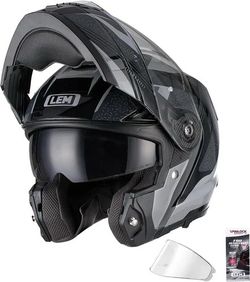 LEM Modular Fiberglass Helmet with Flip-Up Visor, Small
