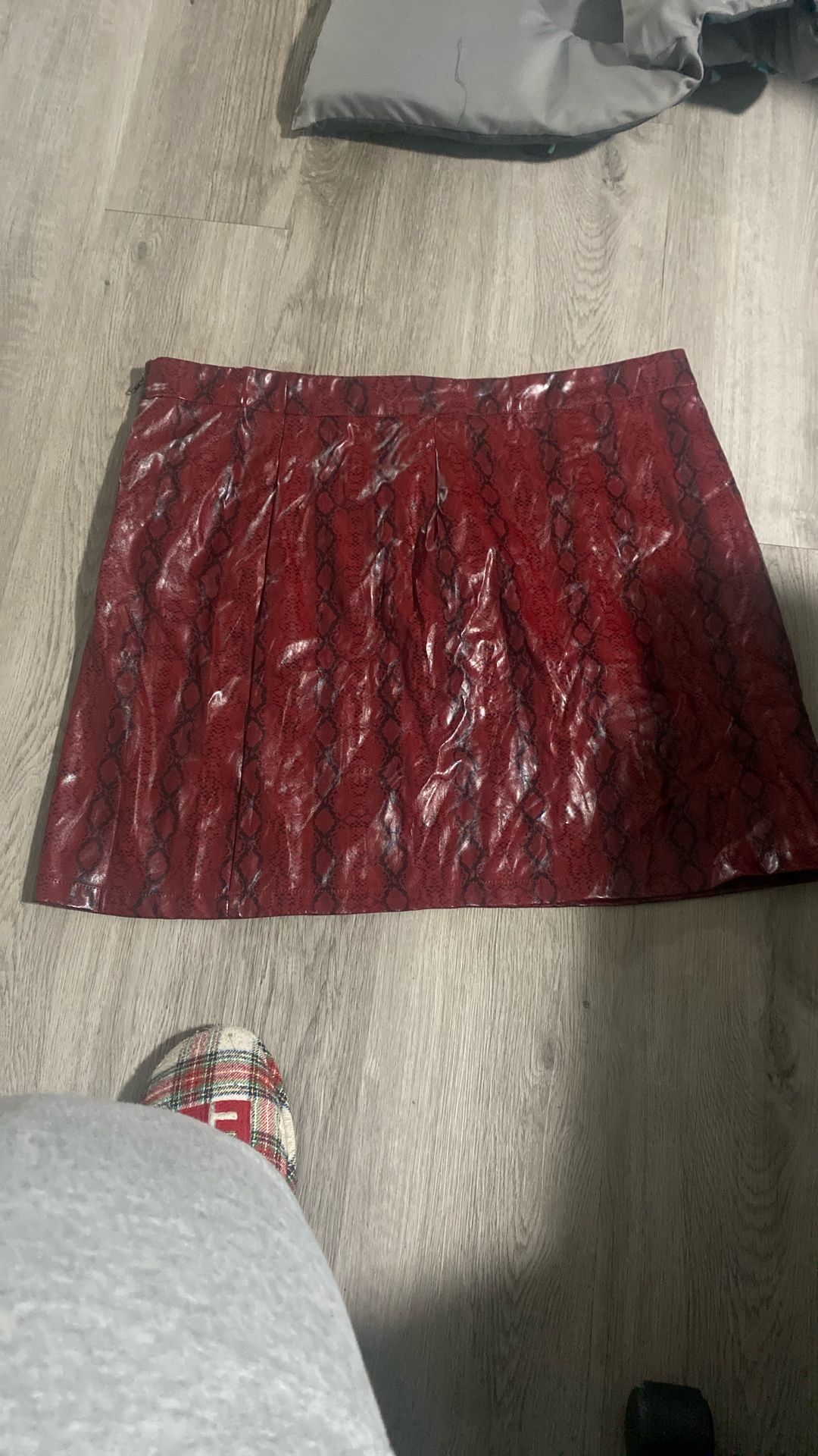 Snake Skin Pleather Skirt 