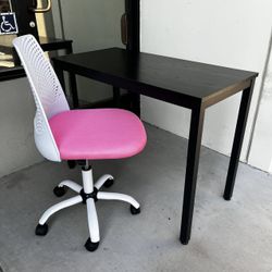 New In Box 40x20x30 Inch Tall Office Computer Desk Table With Pink Chair Furniture Combo Set 