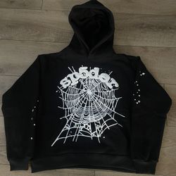 Sp5der hoodie Black And White 