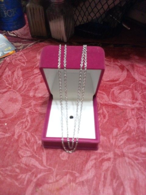 Two Silver Chains Costume Jewelry