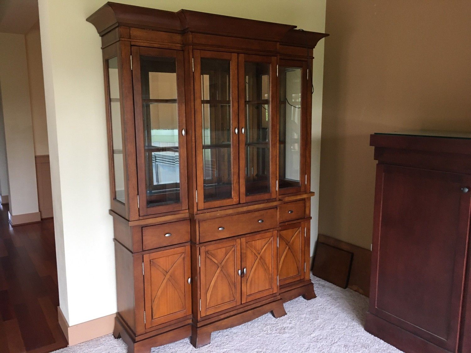 Dining room table and hutch