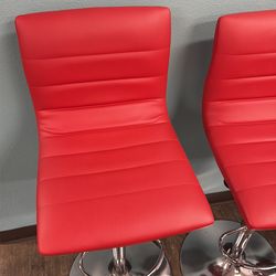 4x Red Bar Stool’s - Adjustable Height