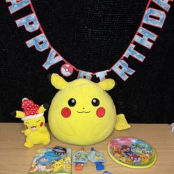 Pokemon Birthday Party Pack w/ Pikachu Backpack 