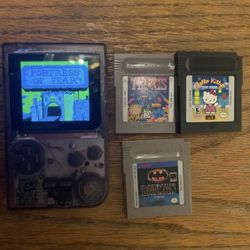 Nintendo GameBoy Pocket Vintage OSD IPS Backlit Bright Screen & 4 Games