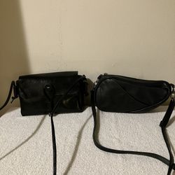 2 Never Used Women’s Black Leather Cross Body Bags 