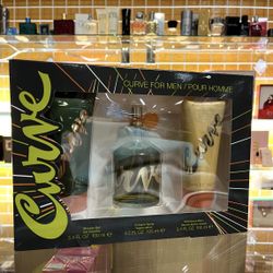 Curve 4.2 Oz Cologne Set For Men w/ Shower Gel & After Shave 