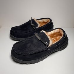 V SIZE 12 MENS MOCCASIN MICROSUEDE INDOOR OUTDOOR SOFT WARM SLIPPERS