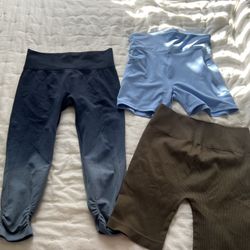 leggings/biker shorts  3 for 10: size: XS/S 