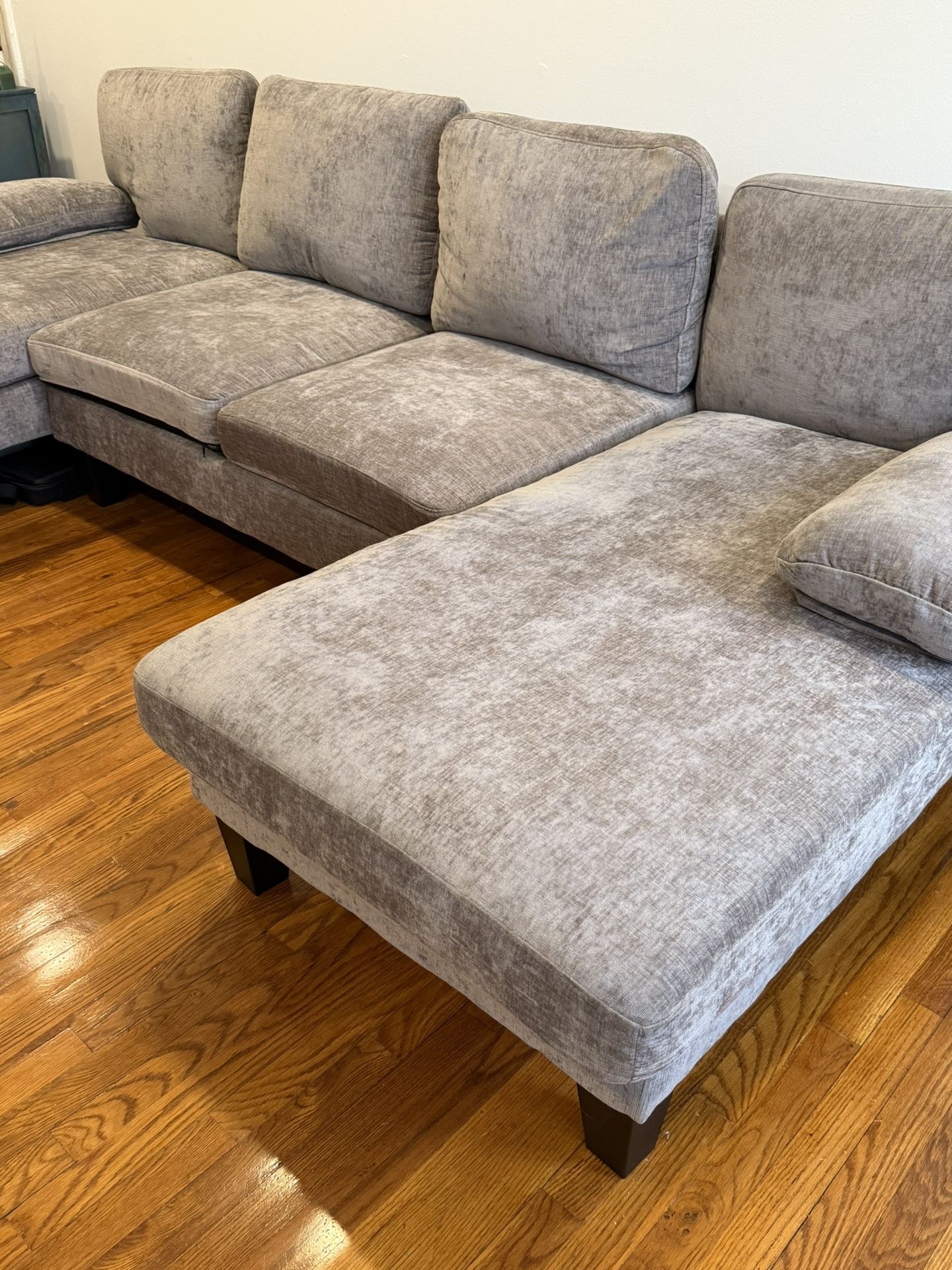 Grey Sectional Sofa Couch With Double Chaise