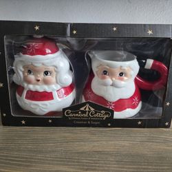 Johanna Parker Santa Mrs. Claus Sugar Creamer Set