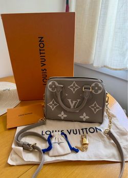Louis Vuitton Speedy 20 Bandouliere Empreinte Leather Cream w/ Strap & Dust Bag