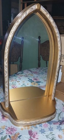 Home Interiors Vintage Burwood Mirror Cathedral Arch w/ Display Shelf