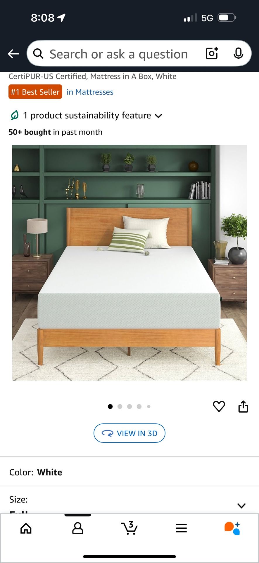 Full Size memory Foam Mattress And Box Spring Set