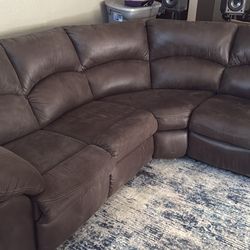 L shaped microfiber couch