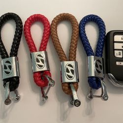 Leather Keychain For Hyundai Black Blue Brown Red Car Interior Accessories 