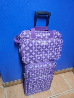 Purple Patterned 2-Piece Luggage Set