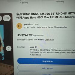 SAMSUNG 55" UHD 4K TV