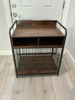 Dog Crate Furniture with Storage Shelves 28W x 21L x 32H inches