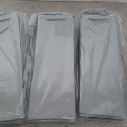 Wine Bottle Gift Bags (Silver/Gray)