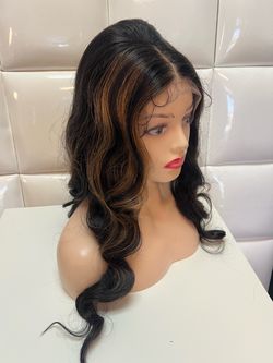 Lace Front wig-black golden curly wig-new $65-cosplay dress up costume Halloween-peluca nueva
