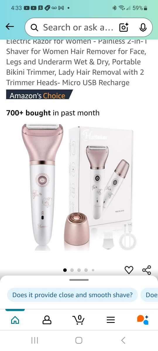 New Women's Hair Shaver W USB cord