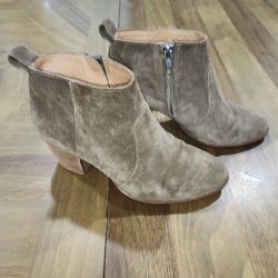 Madewell Brenner $210 Women's Ankle Booties Boots Sz 7 Suede Tan G8041