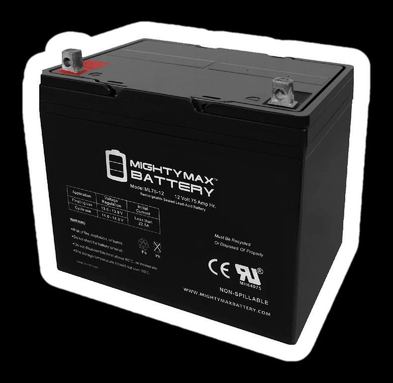 2× 12 Volt 75ah Rechargeable Sla Agm Batteries Plus Renogy 12v 40a Dc