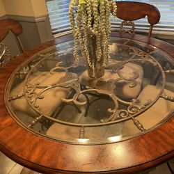 7 pc Dinette set wood & metal heavy