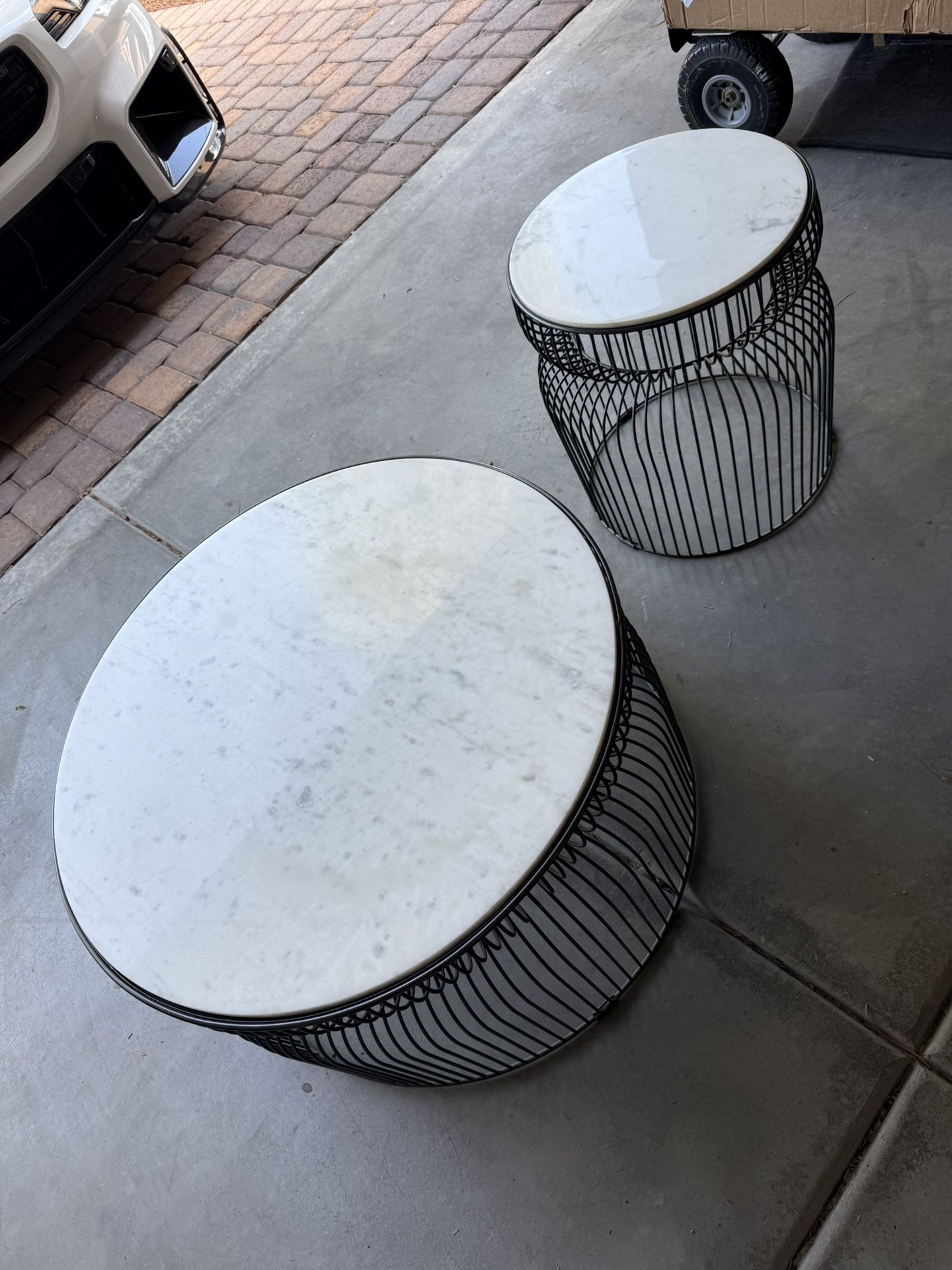 Marble Coffee Table And End table Set (Crate And Barrel