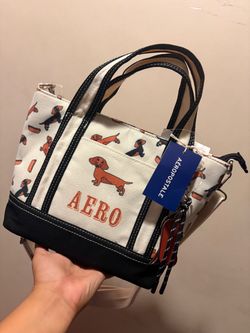 Aéropostale AERO Small Dachshund Print Satchel Top Handle Zip w/ Strap