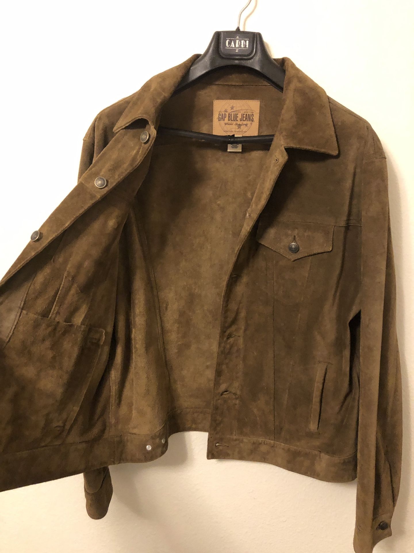 Gap blue jeans leather jacket online