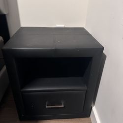 Black Leather Nightstands