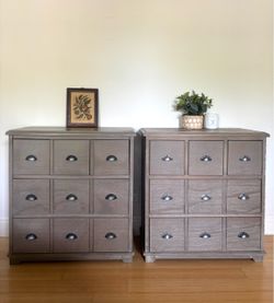 Oversized apothecary style nightstands
