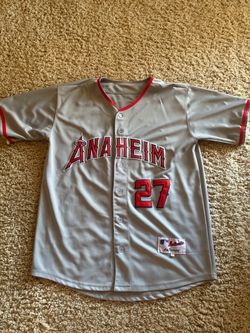 Anaheim Angels Majestic Mike Trout Jersey Grey Size L