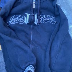 Men’s Dark Black Joker Hoodie Jacket XL