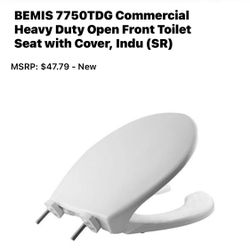 BEMIS 7750TDG Commercial Heavy Duty Open Front Toilet Seat with Cover, Indu (SR)