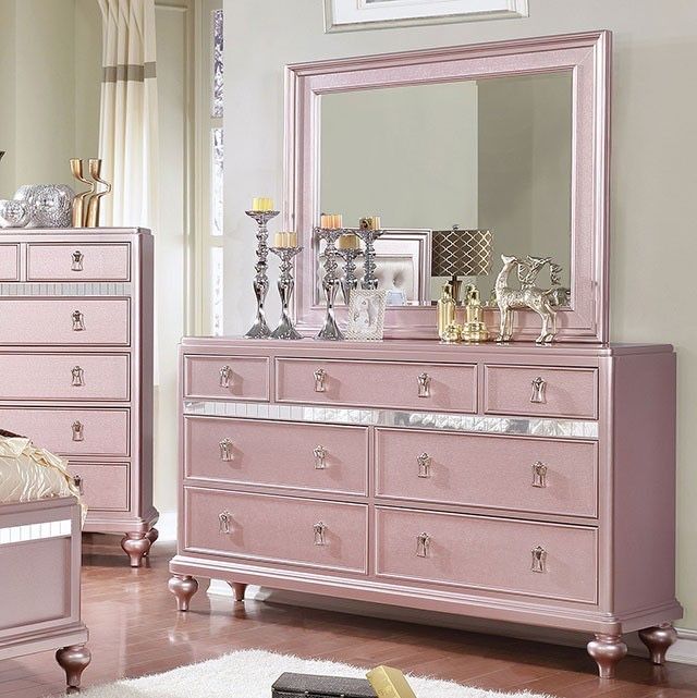 Rose Gold Dresser w/Mirror