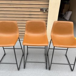 Walker Edison Douglas Urban Armless Counter Chairs, Set of 3