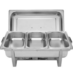 3 Tray Chafing Dish Buffet Stainless Steel 10 Quart - NO BOX
