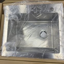 Dolancourt Tight Radius 25 in. Drop-In Single Bowl 18 Gauge Stainless Steel Kitchen Sink with Pull-Down Faucet