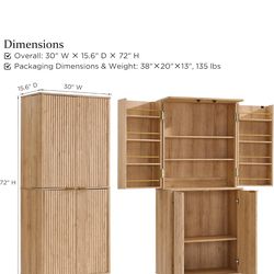 Fluted storage pantry 72"