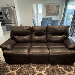 Real Leather Power Reclining Sofa from Costco 7ft x 3ft