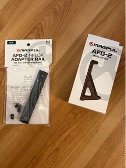 Magpul angled grip new and adapter for extra if want