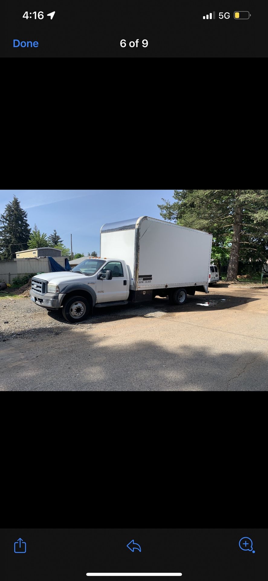 2007 Ford f450 powerstroke Diesel with a 16ft box