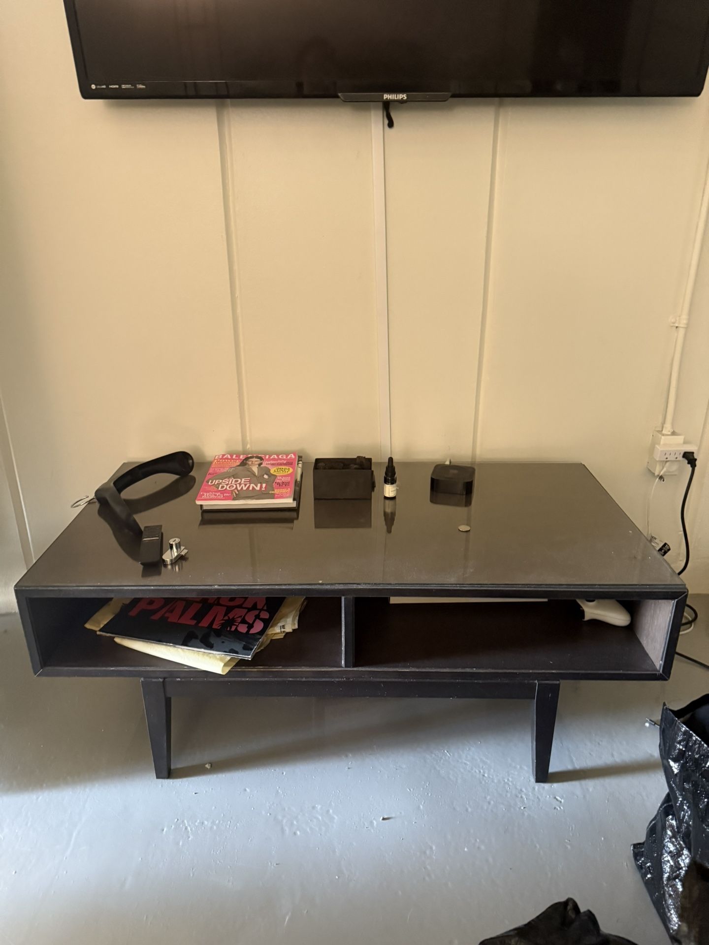 Glass & Wood Mid-Century Tv Stand / Coffee Table