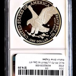 Lot of 10 -2022 NGC PF70  Silver American Eagle "First Day Of Issue" 