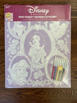 Velvet Doodle 16 X 20 Disney Princess Two Posters6 Color Pens Vtg Sealed