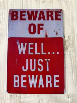 Funny Beware Of Metal Tin Sign 8x12 Garage Man Cave Shop