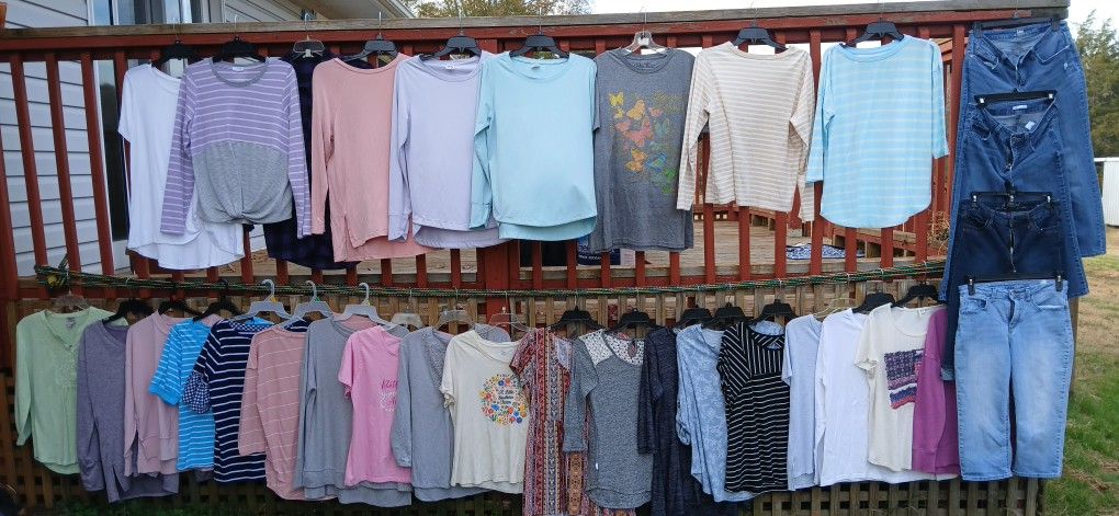 Med. & Lg Shirts. Size 8 & 10 Capris.